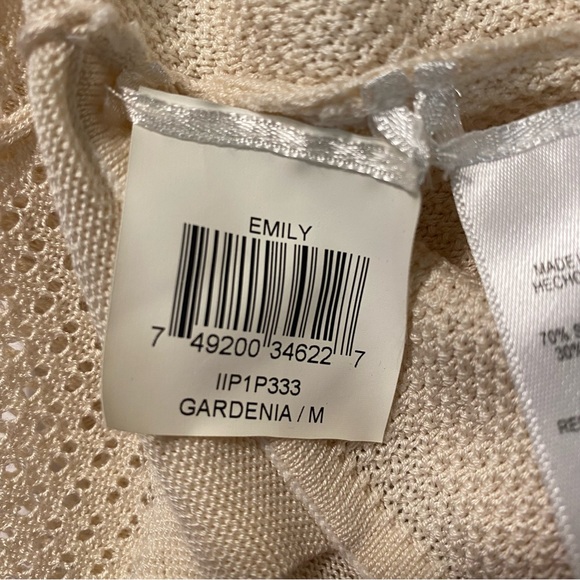 BCBGMAXAZRIA Emily Peplum Ivory Cream Short-Sleeve Blouse - Picture 3 of 15